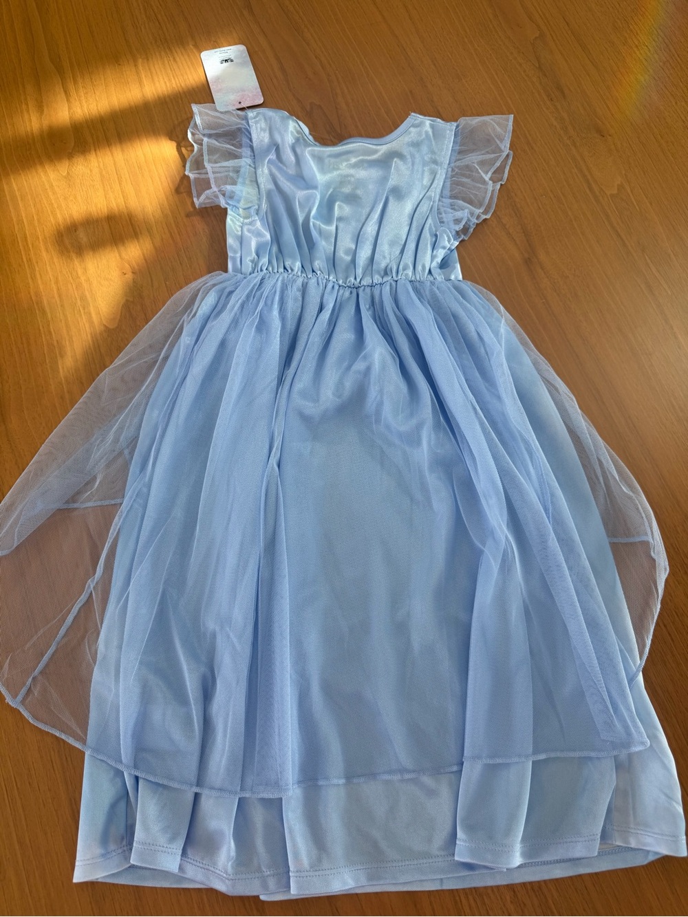 Disney Light Blue Elsa Costume Dress with Sheer Flutter Sleeves size 4/5 - Picture 3 of 3